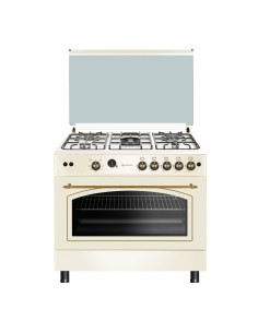Cocina de gas butano 90 cm Rústica Crema