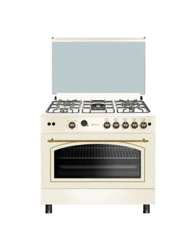 Cocina de gas butano 90 cm Rústica Crema