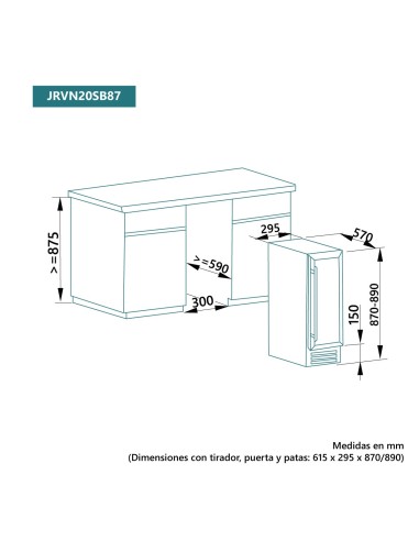 Vinoteca 88x30 cm 20 botellas