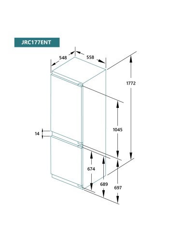 Frigorífico combi integrable 177x54 cm E