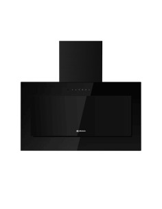 Campana de pared inclinada 90 cm Cristal Negro