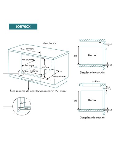 Horno 4 funciones y AquaClean Inox y Cristal Negro