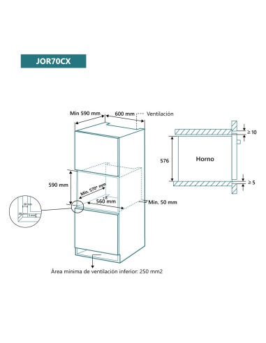 Horno 4 funciones y AquaClean Inox y Cristal Negro