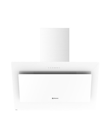 Campana de pared inclinada 90 cm Cristal Blanco