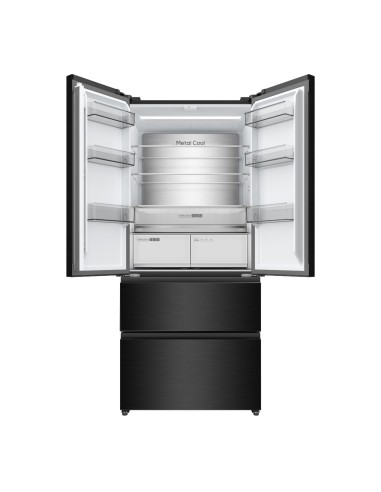 Frigorífico francés 190x84 cm 2 puertas 2 cajones E Dark Inox