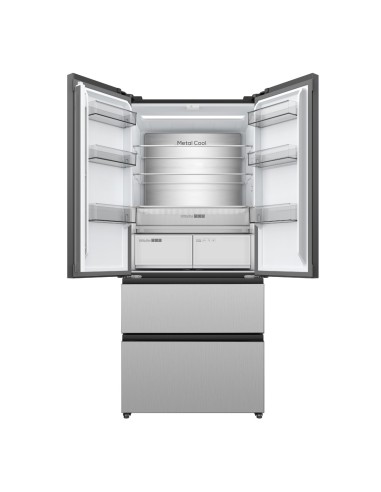Frigorífico francés 190x84 cm 2 puertas 2 cajones E Inox